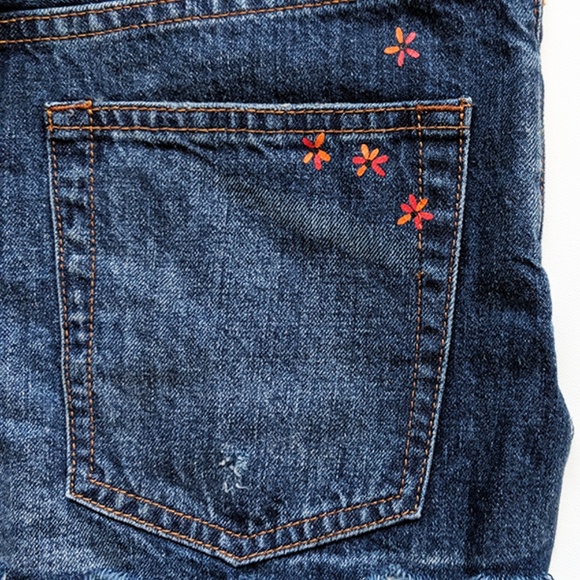 Free People Fields Sun Painted Denim Jean Shorts - Picture 8 of 9